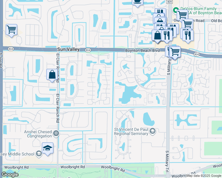 map of restaurants, bars, coffee shops, grocery stores, and more near 10136 Boynton Place Circle in Boynton Beach