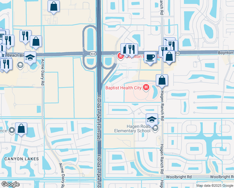 map of restaurants, bars, coffee shops, grocery stores, and more near 7900 Venture Center Way in Boynton Beach
