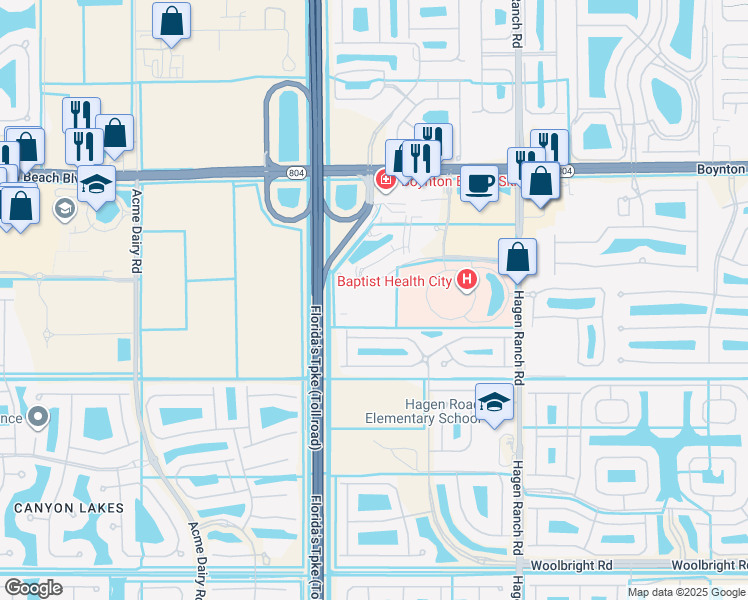 map of restaurants, bars, coffee shops, grocery stores, and more near 7900 Venture Center Way in Boynton Beach