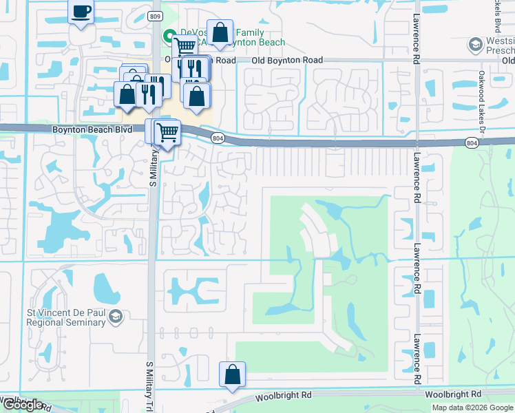 map of restaurants, bars, coffee shops, grocery stores, and more near 10339 Saint Andrews Road in Boynton Beach