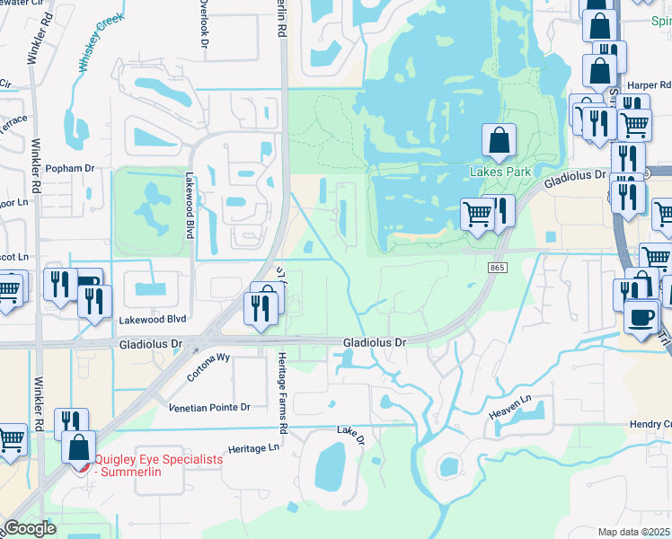 map of restaurants, bars, coffee shops, grocery stores, and more near 7012 Maida Lane in Fort Myers