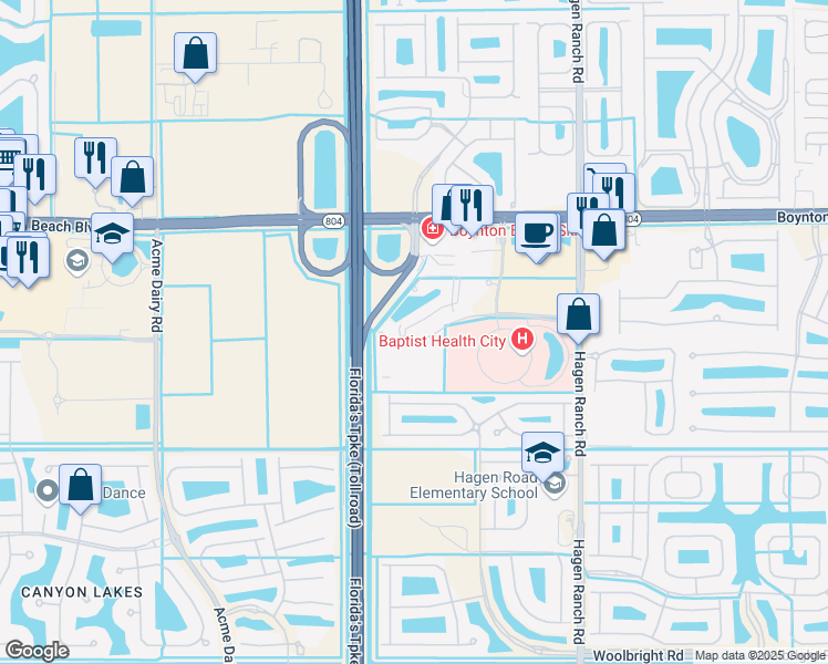 map of restaurants, bars, coffee shops, grocery stores, and more near 7885 Venture Center Way in Boynton Beach