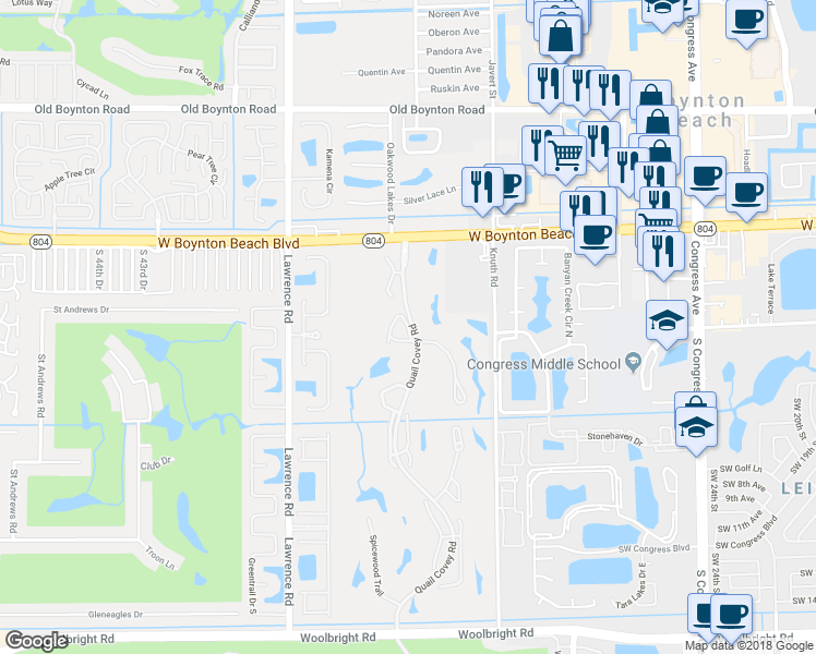 map of restaurants, bars, coffee shops, grocery stores, and more near Hibiscus South in Boynton Beach