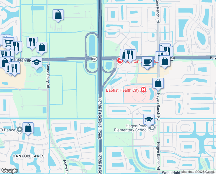 map of restaurants, bars, coffee shops, grocery stores, and more near 7960 Venture Center Way in Boynton Beach