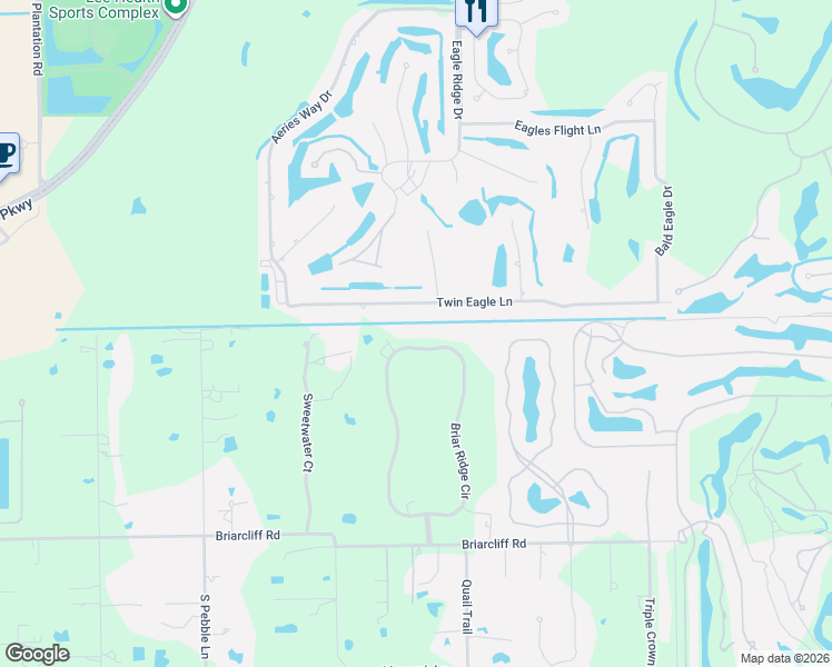 map of restaurants, bars, coffee shops, grocery stores, and more near 15252 Briar Ridge Circle in Fort Myers