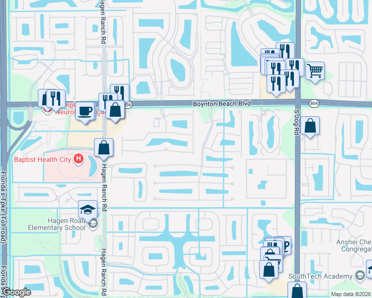 map of restaurants, bars, coffee shops, grocery stores, and more near 7043 Veneto Drive in Boynton Beach