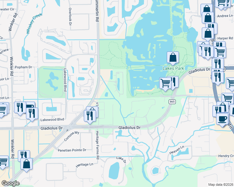 map of restaurants, bars, coffee shops, grocery stores, and more near 7012 Maida Lane in Fort Myers