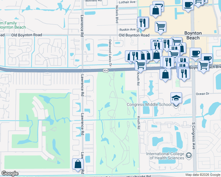 map of restaurants, bars, coffee shops, grocery stores, and more near 10141 Quail Covey Road in Boynton Beach