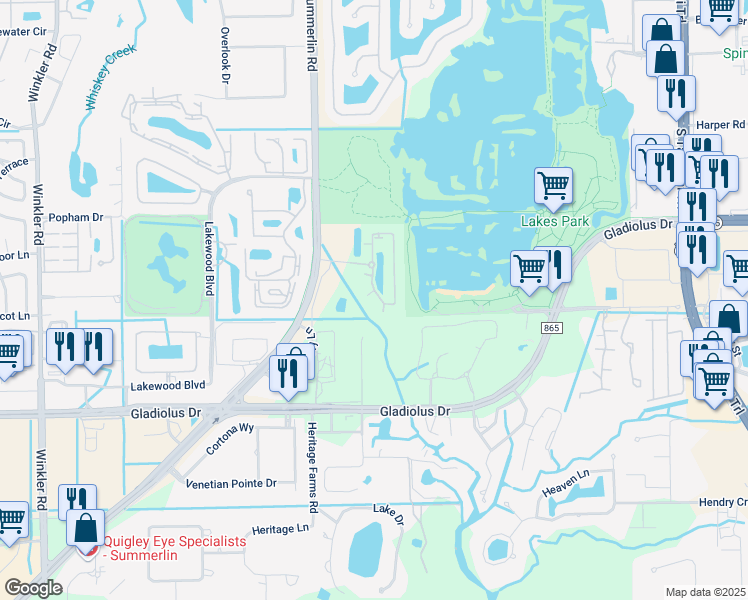 map of restaurants, bars, coffee shops, grocery stores, and more near 7012 Maida Lane in Fort Myers