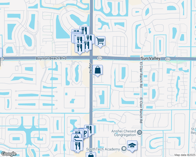 map of restaurants, bars, coffee shops, grocery stores, and more near 6407 Bella Circle in Boynton Beach