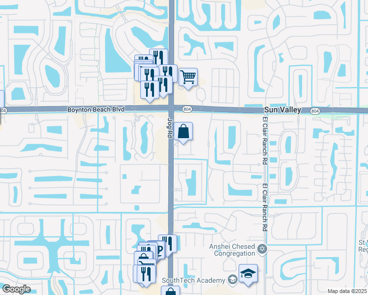 map of restaurants, bars, coffee shops, grocery stores, and more near 6351 Bella Circle in Boynton Beach