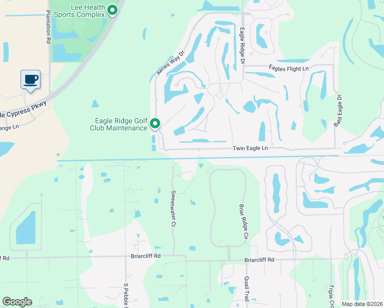 map of restaurants, bars, coffee shops, grocery stores, and more near 15101 Sweetwater Court in Fort Myers