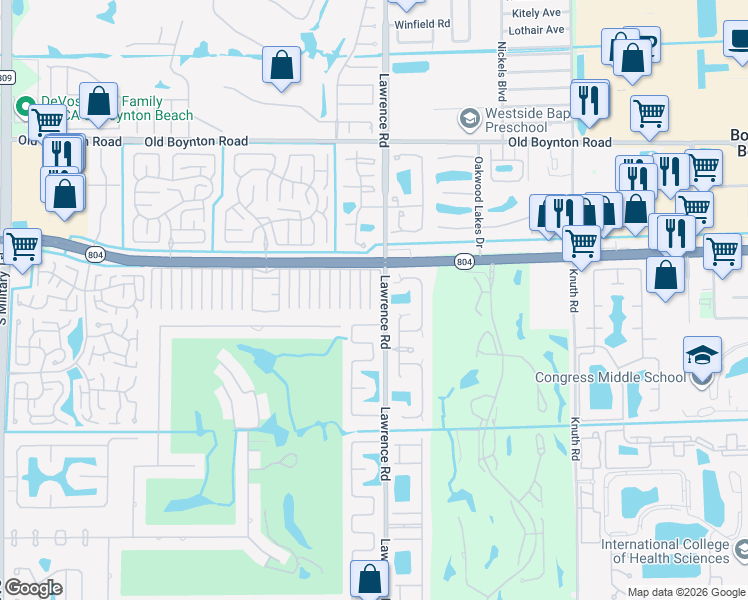 map of restaurants, bars, coffee shops, grocery stores, and more near 10142 South 40th Trail in Boynton Beach