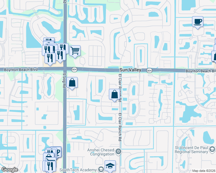 map of restaurants, bars, coffee shops, grocery stores, and more near 10187 Isle Wynd Court in Boynton Beach
