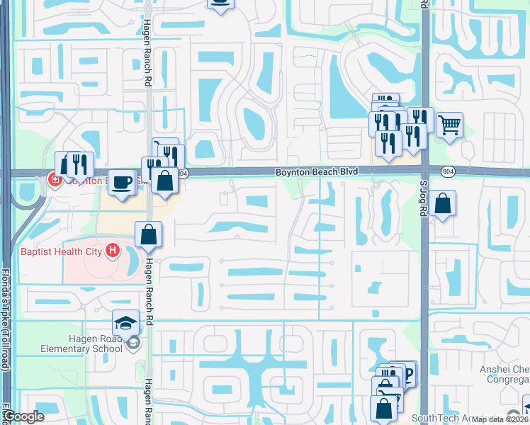 map of restaurants, bars, coffee shops, grocery stores, and more near 7023 Vesuvio Place in Boynton Beach