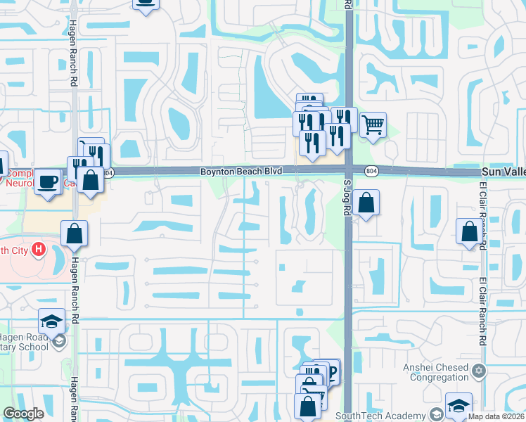 map of restaurants, bars, coffee shops, grocery stores, and more near 6823 Fabiano Circle in Boynton Beach