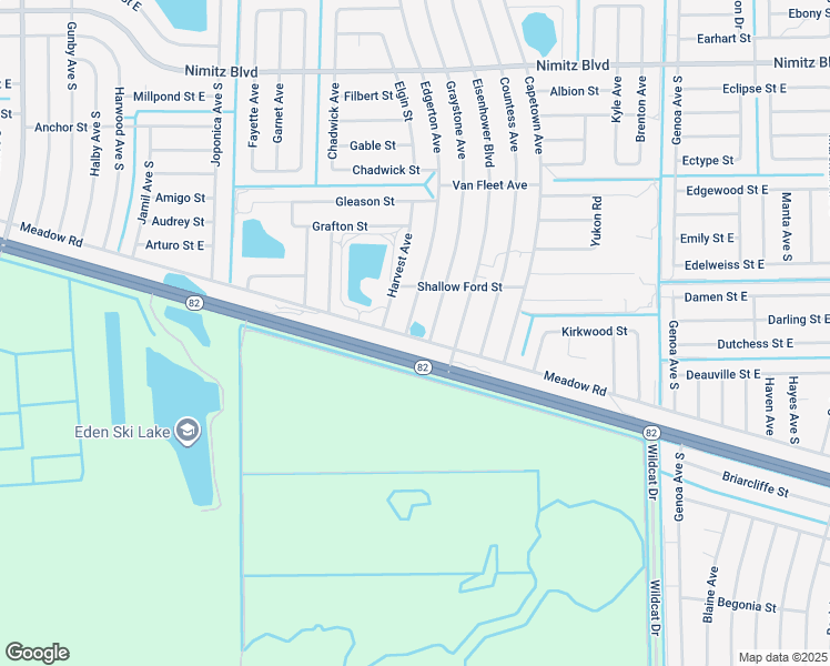 map of restaurants, bars, coffee shops, grocery stores, and more near 1153 Edgerton Avenue in Lehigh Acres