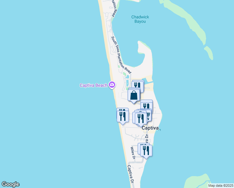 map of restaurants, bars, coffee shops, grocery stores, and more near 14790 Captiva Drive in Captiva