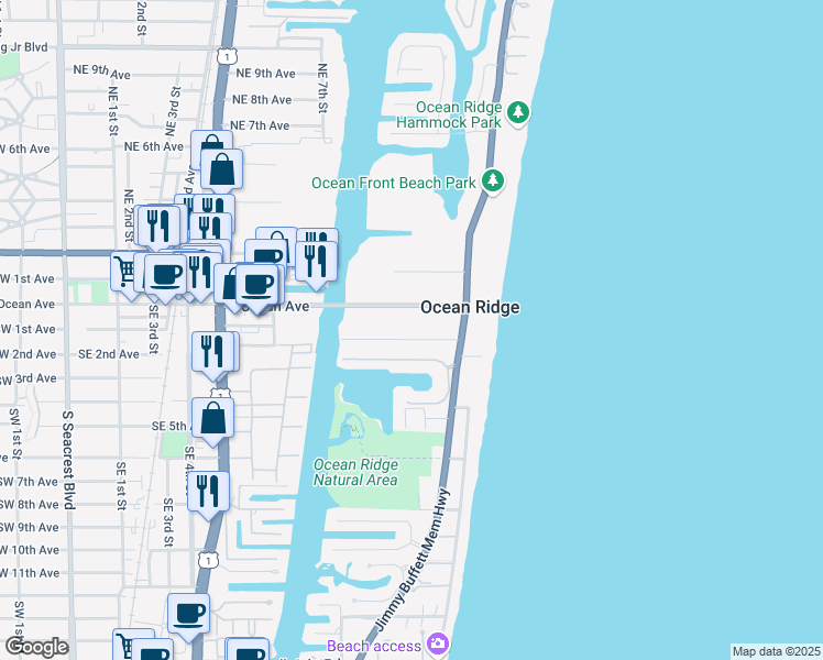 map of restaurants, bars, coffee shops, grocery stores, and more near 10 Hudson Avenue in Boynton Beach