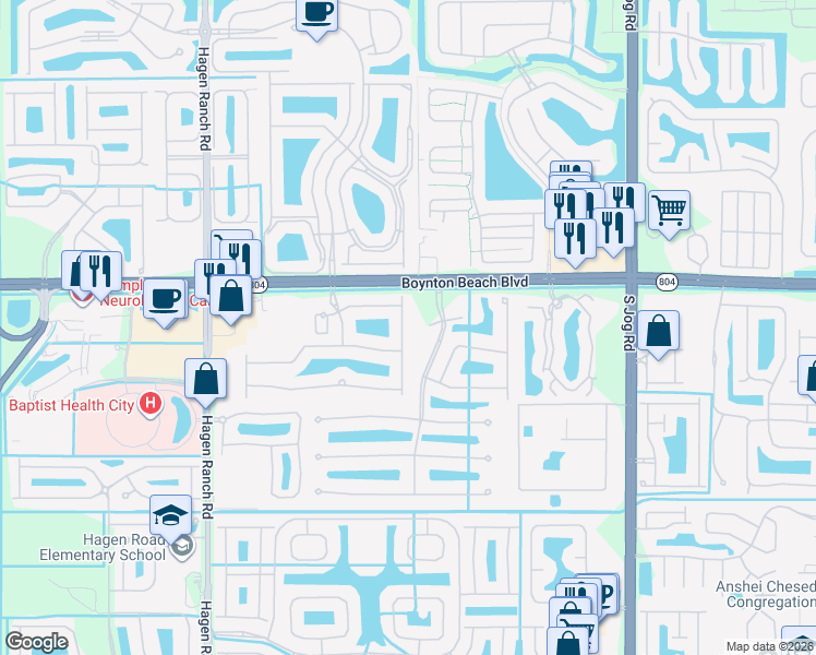 map of restaurants, bars, coffee shops, grocery stores, and more near 10072 Armani Drive in Boynton Beach