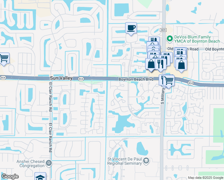 map of restaurants, bars, coffee shops, grocery stores, and more near 10161 Mangrove Drive in Boynton Beach