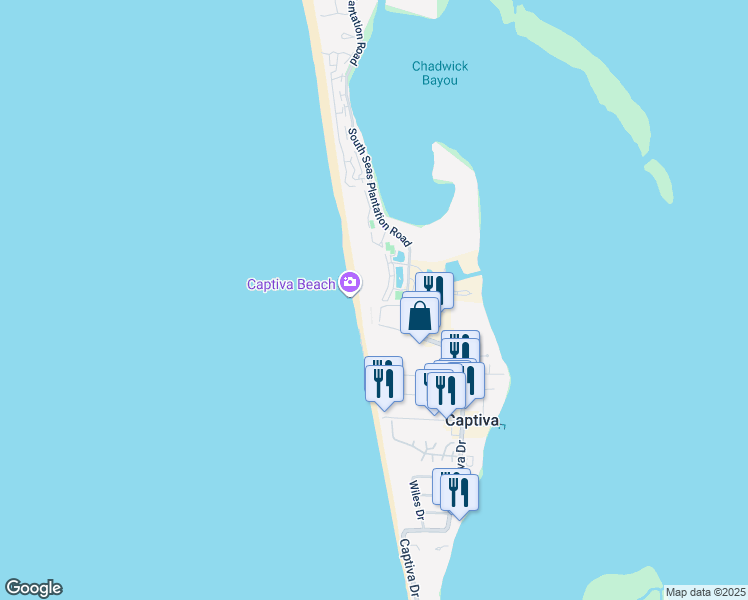 map of restaurants, bars, coffee shops, grocery stores, and more near 14790 Captiva Drive in Captiva
