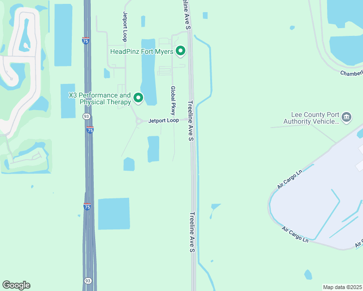 map of restaurants, bars, coffee shops, grocery stores, and more near Treeline Avenue South in Fort Myers