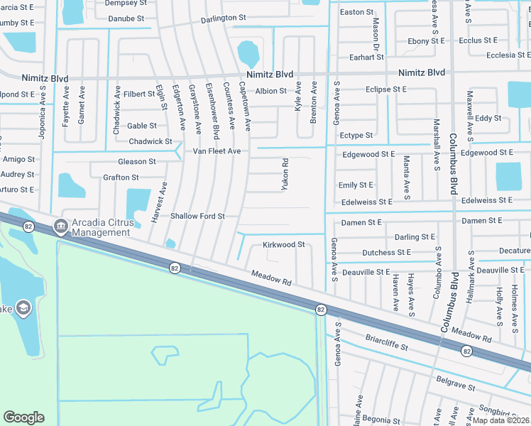 map of restaurants, bars, coffee shops, grocery stores, and more near 1027 Hatfield Street in Lehigh Acres