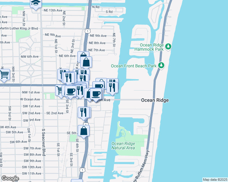 map of restaurants, bars, coffee shops, grocery stores, and more near 735 Casa Loma Boulevard in Boynton Beach