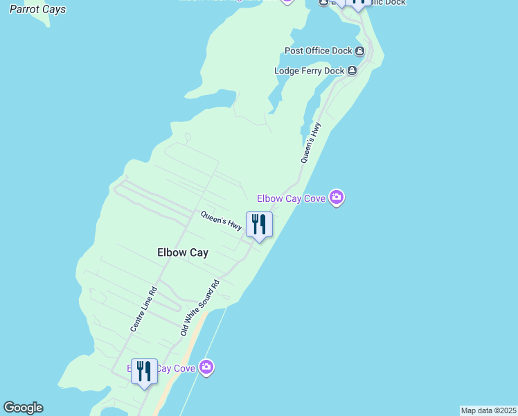 map of restaurants, bars, coffee shops, grocery stores, and more near in Elbow Cay