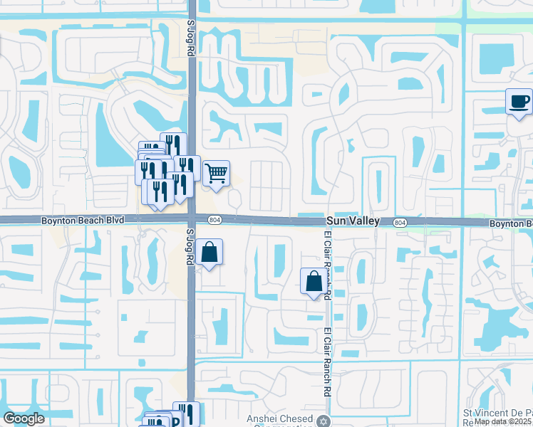 map of restaurants, bars, coffee shops, grocery stores, and more near 9913 Watermill Circle in Boynton Beach