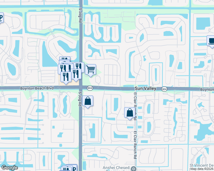 map of restaurants, bars, coffee shops, grocery stores, and more near 9913 Watermill Circle in Boynton Beach