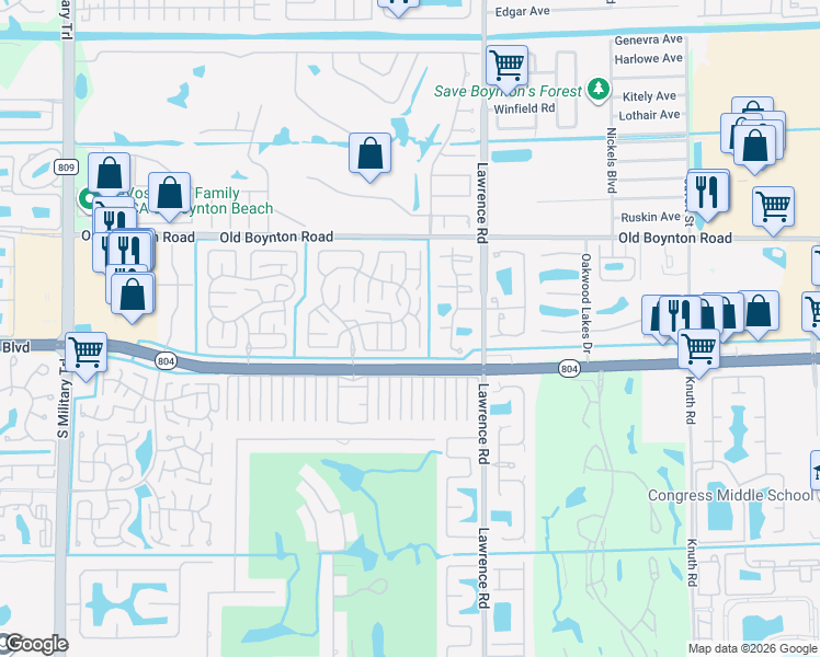 map of restaurants, bars, coffee shops, grocery stores, and more near 9920 Cassia Tree Way in Boynton Beach