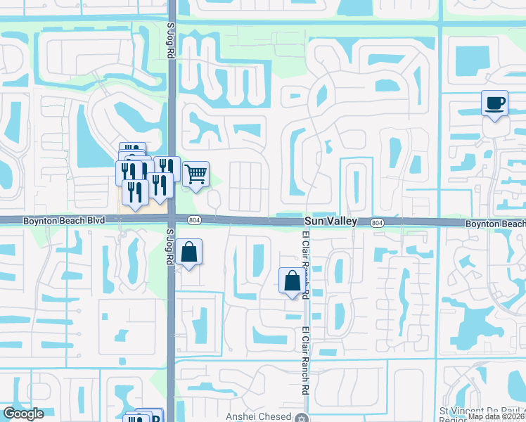 map of restaurants, bars, coffee shops, grocery stores, and more near 9969 Watermill Circle in Boynton Beach