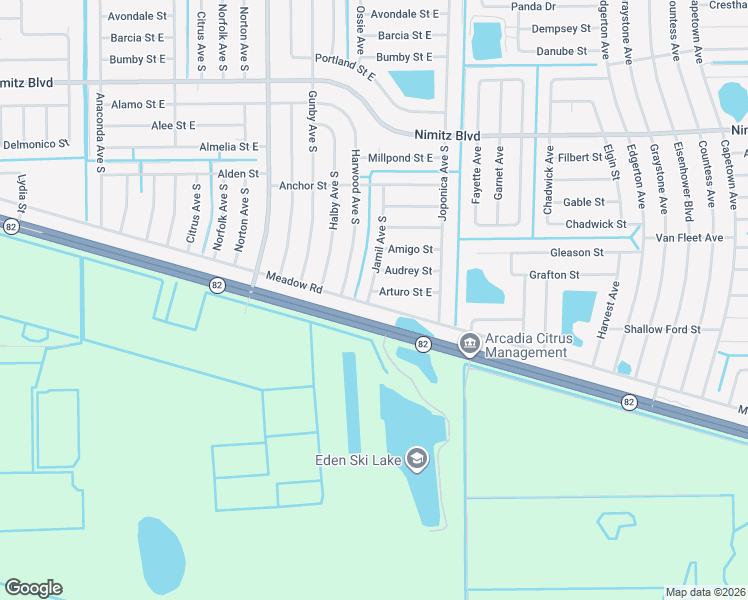 map of restaurants, bars, coffee shops, grocery stores, and more near 846 Arturo Street East in Lehigh Acres
