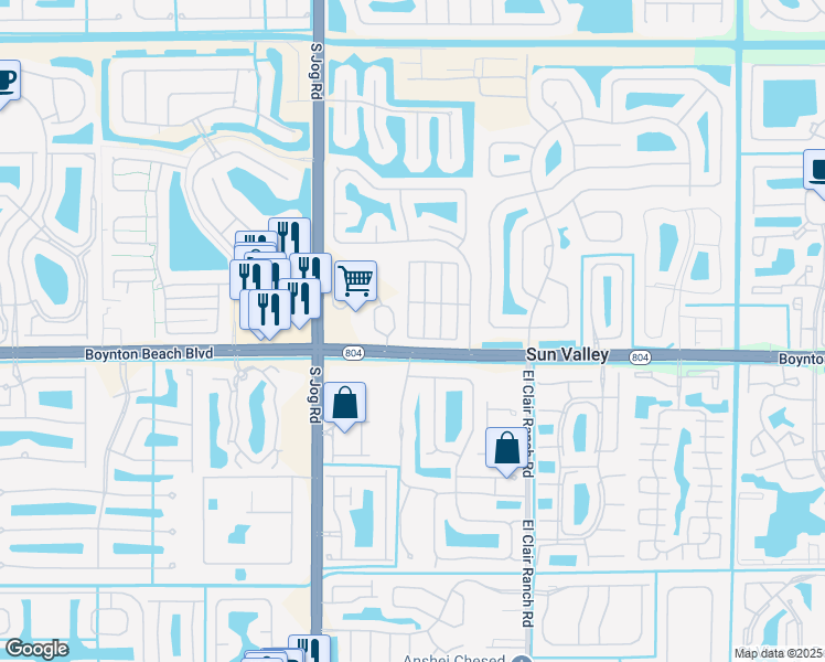 map of restaurants, bars, coffee shops, grocery stores, and more near 9913 Watermill Circle in Boynton Beach