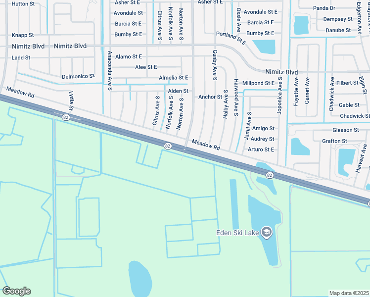 map of restaurants, bars, coffee shops, grocery stores, and more near 3000 Meadow Road in Lehigh Acres