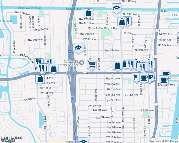 map of restaurants, bars, coffee shops, grocery stores, and more near 435 Florida 804 in Boynton Beach