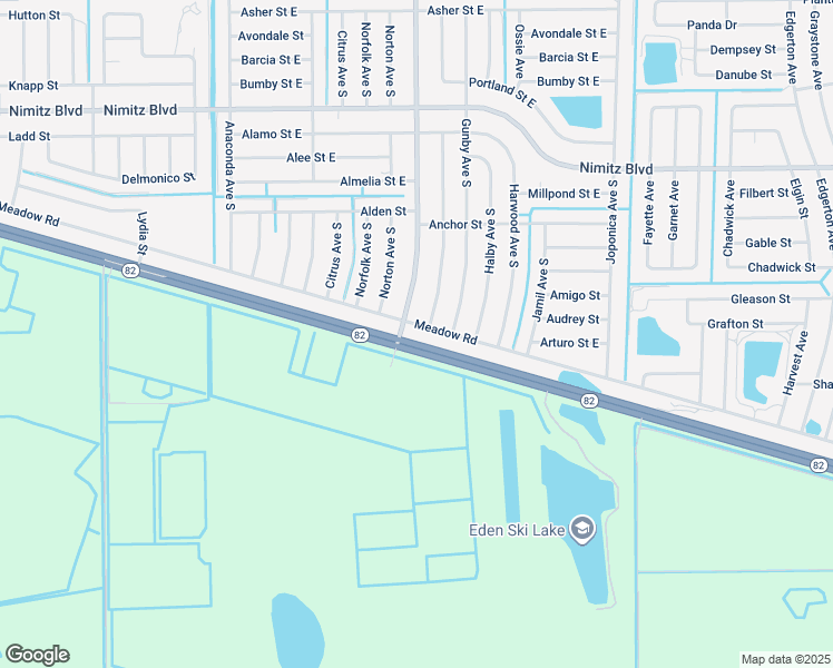 map of restaurants, bars, coffee shops, grocery stores, and more near 3000 Meadow Road in Lehigh Acres