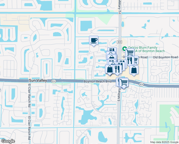 map of restaurants, bars, coffee shops, grocery stores, and more near 5346 West Boynton Beach Boulevard in Boynton Beach