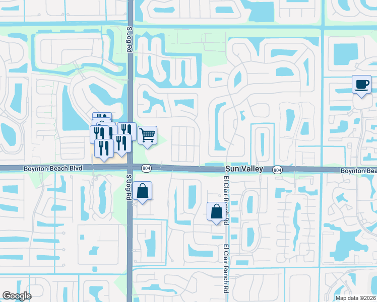 map of restaurants, bars, coffee shops, grocery stores, and more near 9969 Watermill Circle in Boynton Beach