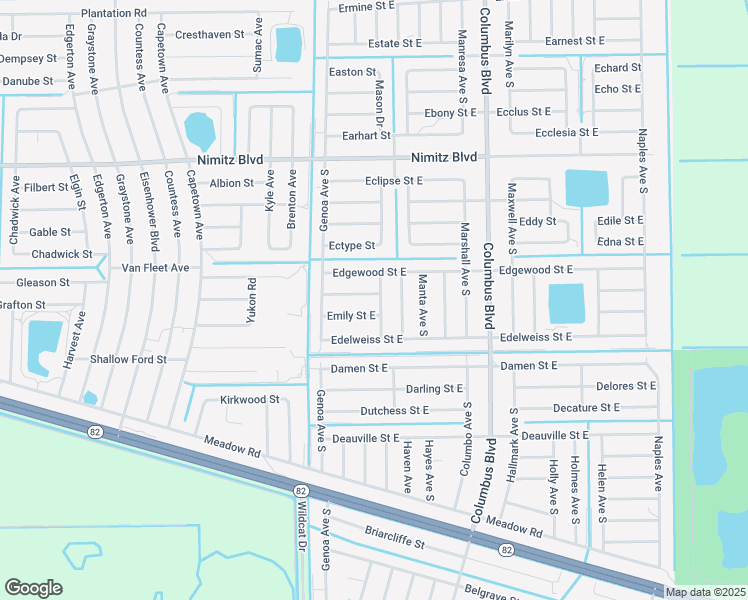 map of restaurants, bars, coffee shops, grocery stores, and more near 1122 Elegans Street in Lehigh Acres