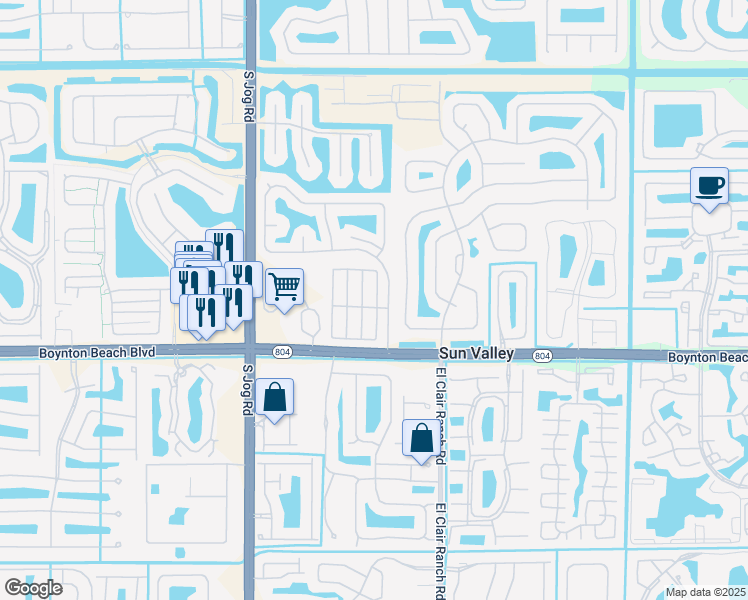 map of restaurants, bars, coffee shops, grocery stores, and more near 9815 Watermill Circle in Boynton Beach