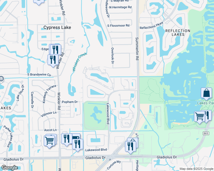 map of restaurants, bars, coffee shops, grocery stores, and more near 8366 Charter Club Circle in Fort Myers