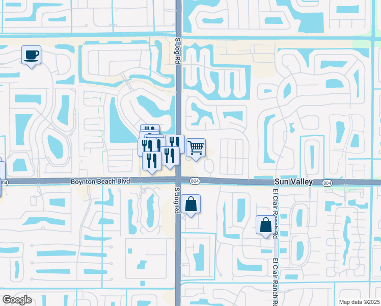 map of restaurants, bars, coffee shops, grocery stores, and more near 6495 Boynton Beach Boulevard in Boynton Beach