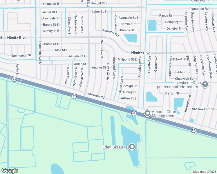 map of restaurants, bars, coffee shops, grocery stores, and more near 1059 Halby Avenue South in Lehigh Acres