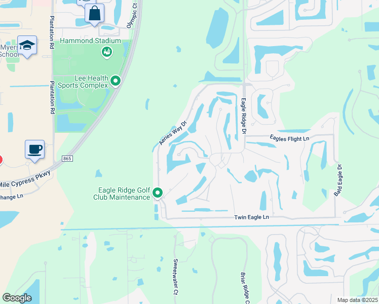 map of restaurants, bars, coffee shops, grocery stores, and more near 7150 Golden Eagle Court in Fort Myers