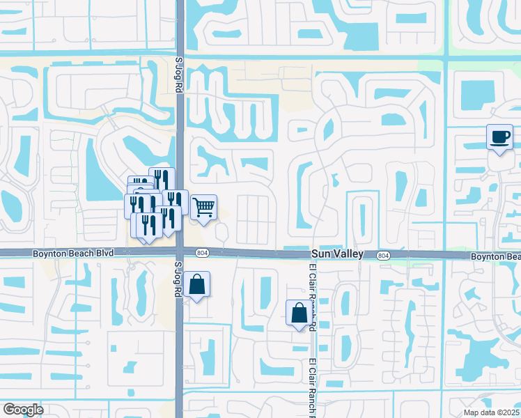 map of restaurants, bars, coffee shops, grocery stores, and more near 9815 Watermill Circle in Boynton Beach
