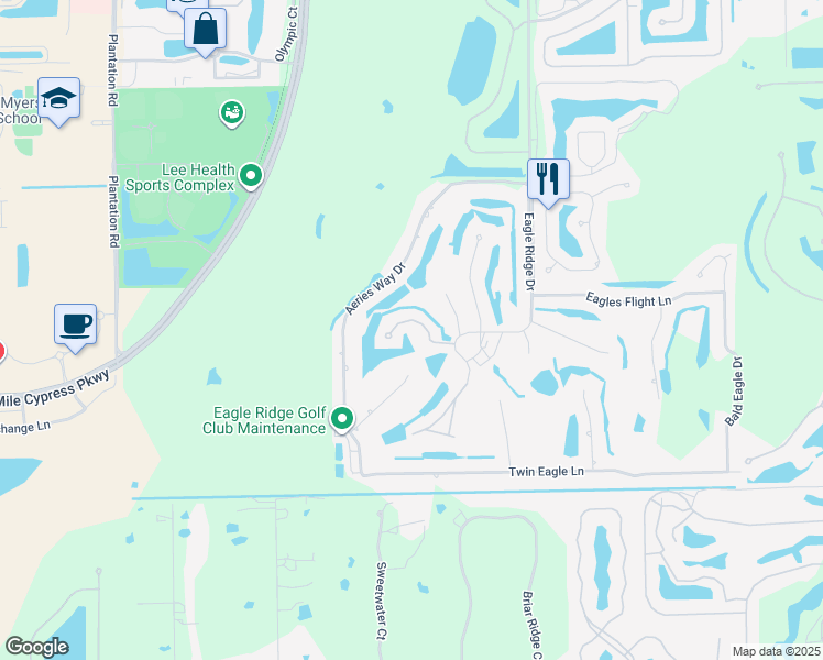 map of restaurants, bars, coffee shops, grocery stores, and more near 7150 Golden Eagle Court in Fort Myers