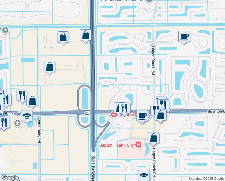 map of restaurants, bars, coffee shops, grocery stores, and more near 7886 Laina Lane in Boynton Beach